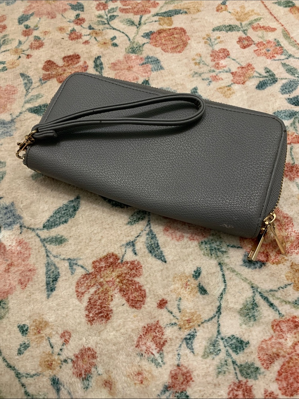 a new day Gray Pebbled Zip Wristlet Clutch
